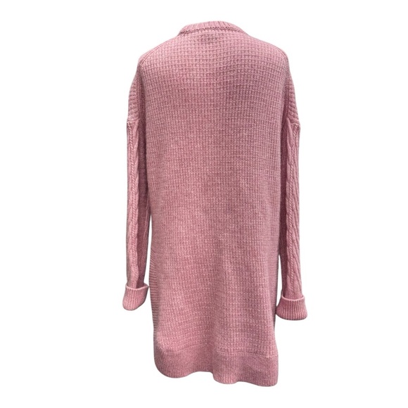 J Crew Cable Knit Tunic Sweater Cashmere Mohair Womens Size S Pink Oversized - Picture 3 of 14